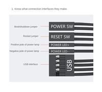 Jooehyer Computer Desktop Switch Internet Cafe Universal USB3.0 Home Desktop External Power Extension Button,Out USB with Audio
