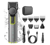 Jooehyer Cordless Rechargeable Hair Clipper & Trimmer Beard Trimmer for Men Adjustable Beard Trimmer with 4 Limit Combs Easy Install
