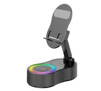 Jooehyer Desk Phone Stand Music Player RGB Colorful Light Foldable for Counter Vanity Nightstand Travel Car
