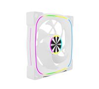 Jooehyer Desktop Case Cooling Fan 12cm ARGB Chassis Fan Temperature Controlled Silent PWM 5V 3-Pin White