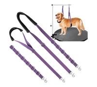 Jooehyer Dog Grooming Loops Belly Band & Loop Extension Set with Clamp Extension Loop Bathing Restraint Leash for Small & Medium Dogs Hair Cutting Washing Purpler