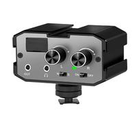 Jooehyer DSLR Microphone Adapter Audio Mixer with Real-Time Monitoring Dual Channels 3.5mm Port Camera Mixer