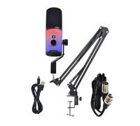 Jooehyer Dual Mode XLR/USB Dynamic Microphone RGB Headphone Jack Arm Stand for Recording Live Streaming for Podcasting Gaming