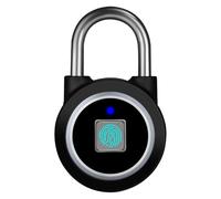 Jooehyer Fingerprint Padlock, Bluetooth Lock, Mobile APP, Smart Padlock with Keyless Biometric, Water (Black)