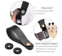 Jooehyer Folk Guitar Electric Guitar Pure Cotton Strap with Headstock Pick-Black Easy to Use