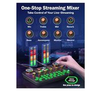 Jooehyer Gaming Audio Mixer, Streaming Audio Mixer, Audio Interface Sound Card for Live Streaming, Podcast Recording, PC, Guitar Easy Install Easy to Use