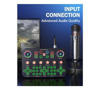 Jooehyer Gaming Audio Mixer, Streaming Audio Mixer, Audio Interface Sound Card for Live Streaming, Podcast Recording, PC, Guitar