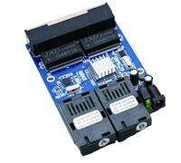 Jooehyer Gigabit Ethernet Switch Fiber Optic Converter ABS 2 Fiber Optic Ports 4 RJ45 Port Media Converter PCBA Board Ethernet Switch Singlemode Simplex