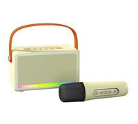 Jooehyer Karaoke Machine for Kids Adults Mini Portable Bluetooth Karaoke Speaker with Wireless Microphone LED Light for Banquet,E