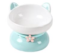 Jooehyer Kitten Pet Bowls Small Dogs Raised Cats Water Food Bowls Small Dogs Raised Cats Water Food Bowls Feeding Bowl Feeder Cat Bowl Ceramic Tilted Elevated Kitten Pet Bowls Aquamarine