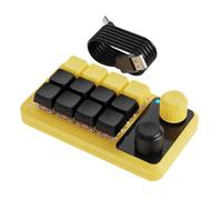Jooehyer Knob Keyboard RGB Gaming Keypad Mechanical Hotswap Macropad Programming Macro Custom Black Yellow