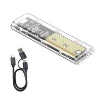 Jooehyer Laptop SSD Mobile Hard Drive Box Transparent M.2 SSD Box NVME PCIe M2 Hard Disk Case 10Gbps Clear SSD Case