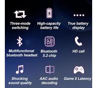 Jooehyer Lavalier Bluetooth 5.2 Wireless Audio Receiver 3.5mm AUX Noise Cancelling Game/Music/Call Stereo Adapter with Mic Black 1 PCS