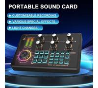 Jooehyer Live Streaming Sound Card Audio Recording Professional Sound Card Mixer with DJ Mixer Voice Changer Wireless Audio Interface