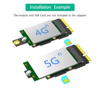 Jooehyer M.2 Key B to Mini PCI-E Adapter Strap Dual NANO SIM Card Adapter Card Support 3G/4G/5G Adapter As Shown Multi-Function Convenient Module