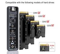 Jooehyer M.2 NVMe HDD Enclosure Aluminum Alloy Multi-Functional USB3.2 Hard Drive Box USB3.2 GEN2x2 20Gbps High Speed Transfer HDD Enclosure