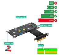 Jooehyer M.2 NVME Key M to PCI Express X4 Extension Cable Expansion Board Supports 2230 2242 2260 2280 M2 NVME SSD Replacement Spare Parts Accessories