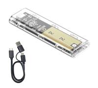 Jooehyer M2 SSD Case M.2 NVMe+NGFF Dual Protocol SSD Enclosure USB 3.2 Gen2 10Gbps Transparent External Drive Case for PC C