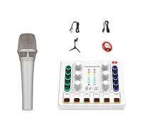 Jooehyer M8 Live Sound Card Wireless Bluetooth Audio Mixer Podcast Equipment with Microphone for Podcast Streaming