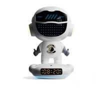 Jooehyer M80 AI Robot Smart AI Speaker Alarm Clock FM Radio Wireless Bluetooth Speaker RGB Light forBoy Girl Student Gift