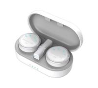 Jooehyer Magnetic Wireless Lavalier Microphone Noise Cancelling Audio Video Recording Microphone for Smartphones White