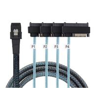 Jooehyer Mini Sas Sff-8087 to 4 Sff-8482 Server Array Card Hard Drive Data Cable Power Cable 0.5m