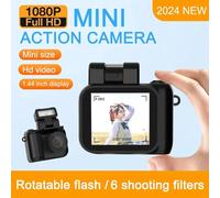 Jooehyer Mini SLR Style Camera Cmos 128GB with Flash Light and Charging Dock Portable Video Recorder DV 1080P with LCD Screen A