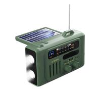 Jooehyer Multifunctional Solar Hand Crank Radio Outdoor Solar Hand Crank Radio Portable AM/FM/NOAA Radio Bluetooth Speaker with LED Reading Lamp Green