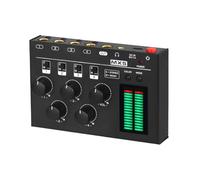 Jooehyer MX5 Ultra Low Noise 4-Channel Stereo Audio Mixer 6.35 Mm/Mono 3.5 mm Mini Plug for Bars, for Clubs& Studios