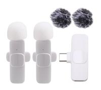Jooehyer New Wireless Lavalier Microphone Portable Audio Video Recording Mini Microphone for Android PC Camera Live Gaming Phone