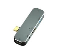 Jooehyer PC Computer Type-C Extension Hub 5 in 1 3.55mm Jack PD100W USB3.0/USB3.1 -Compatible USB Extender YX04-X5