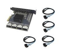 Jooehyer PCI-E to MINI SAS SFF-8087 Adapter 16 Port 3.0 6Gbps SSD Adapter for Mining