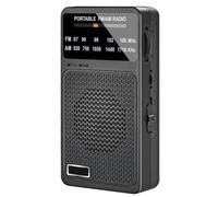 Jooehyer Portable AM FM Radio, Pocket Radio with Speaker & Headphone Jack,Mini Transistor Radios with Back Clip for Elderly Black