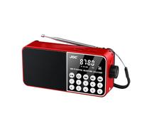 Jooehyer Portable Radio Speaker Portable FM Radio Speaker Support TF Card Digital FM Radio MP3 Player for Senior Red