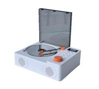 Jooehyer Portable Retro Dual Speakers CD Player Bluetooth 5.3 Fever-Grade Integrated Audio USB TF Card FM AUX White