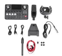 Jooehyer Professional Podcast Equipment Audio Mixer with DJ Effects Voice Changer and Live Sound Card for Streaming Podcasting