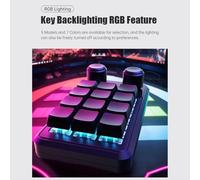 Jooehyer Programming Macro Custom Wired Keyboard RGB 12 Key Copy Paste Button Mini Gaming Keypad Hotswap Macropad Yellow+Black