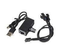 Jooehyer PWM Speed Controller 12V 4Pin PWM Fan Governor USB TYPE-C Power Supply DIY Watercooling Cooler with 1 to 2 Adapter Cable