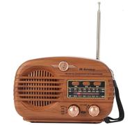 Jooehyer Retro Bluetooth Radio Portable Radio AM FM Transistor Battery Operated Radio USB Music Player Wood