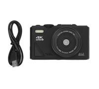 Jooehyer Retro Digital Camera 64MP Stabilization Video Pause Function 3 Inch IPS Screen Digital Camera for Vlogging Black