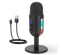 Jooehyer RGB Gaming Microphone for PC Computer Recording USB Condenser Microphone Podcasters Be Influencers Gamers Studio Mic Easy to Use
