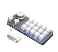 Jooehyer RGB Hot-Swappable 15-Key Keyboard, Programmable Portable Keyboard for Different PC Platforms System White