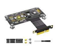 Jooehyer Riser Card M.2 M-Key NVME SSD to PCIe X4 Extension Cable with Cooling Fan RGB LED Magnetic Pad for 2230-2280 NVME SSD A