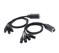 Jooehyer RJ45 CAT5 Shielded Cable to 4 Channel 3-Pin XLR Male/Female Connectors Multi-Network Receiver Cable for Stage Studio Easy Install