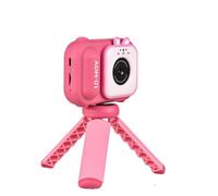 Jooehyer S11 48MP Handheld Bracket HD Dual-Lens Children Camera with Photo Video Support Fixed Multifunctional Camera, Pink