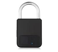 Jooehyer Smart Portable Fingerprints Tuya APP Pad Lock with USB Key Support for Emergency Easy Install (Black)