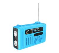 Jooehyer Solar Hand Crank Radio Outdoor Solar Hand Crank Radio Portable AM/FM/NOAA Radio Bluetooth Speaker with LED Reading Lamp Blue
