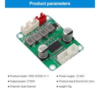 Jooehyer TPA3118D2 Digital Stereo Audio Amplifier Board 30W&30W 2.0 Channel Amplifier Module DC 12-24V Audio Amplifier Module