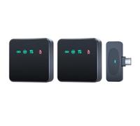 Jooehyer Type-C Wireless Lavalier Microphone 1 to 2 Set for Clear Audio Video, Portable with Noise Reduction for Outdoor Live Sessions
