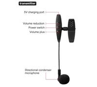 Jooehyer UHF Wireless Instrument Saxophone Microphone System Plug and Play, Black Great for Trumpet